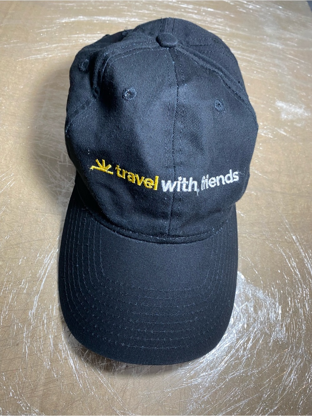 Travel With Friends Black Embroidered Baseball Cap